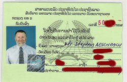 Lao Temporary Driving license