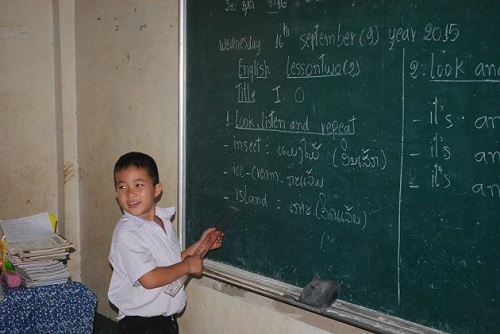 Some primary schools in Laos have started offering English lessons