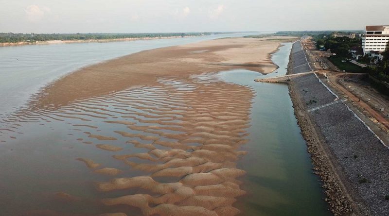Mekong River Falls To Critical Level, Sand Dunes Emerge
